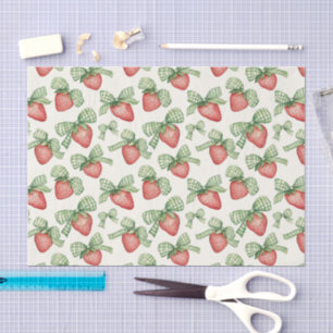 Strawberries with Green Bow Birthday Tissue Paper
