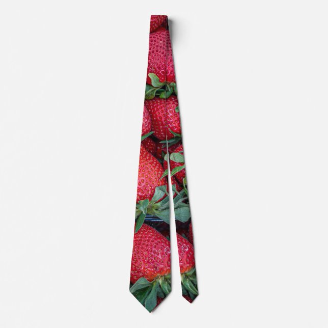 Strawberries with green leaves tie (Front)