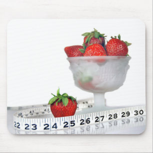 Strawberries with Tape Measure Mouse Mat