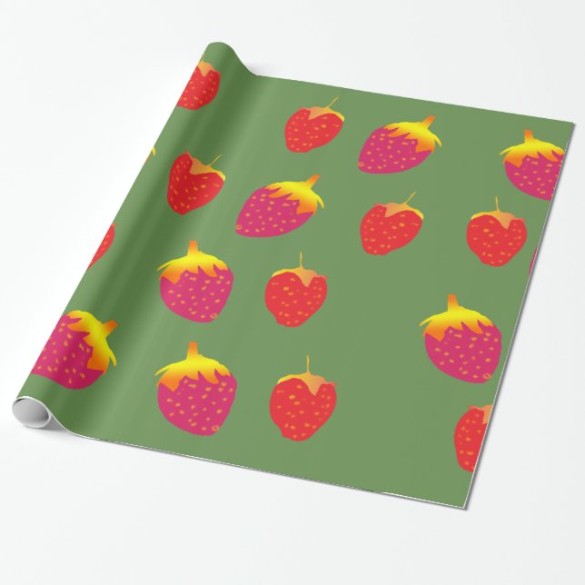 Strawberries Wrapping Paper (Unrolled)