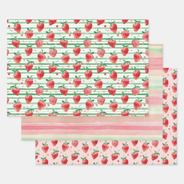 Strawberries Wrapping Paper Sheet (Set)