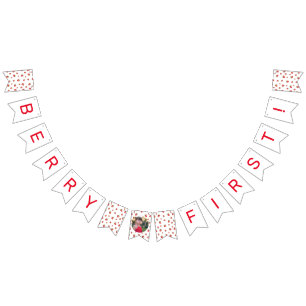 Strawberry 1st Birthday Berry First Photo Bunting