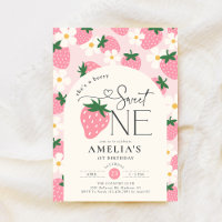 Strawberry 1st Birthday Berry Sweet One Pink
