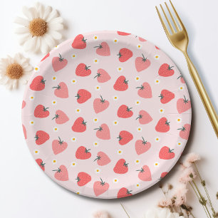 Strawberry 1st Birthday Party Berry First Paper Plate