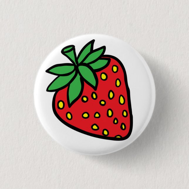 strawberry 3 cm round badge (Front)