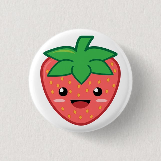 Strawberry 3 Cm Round Badge (Front)