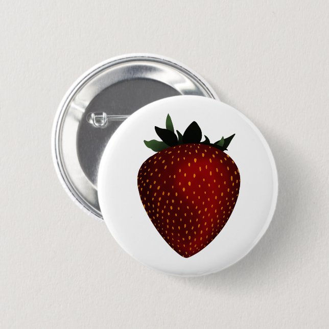strawberry 6 cm round badge (Front & Back)