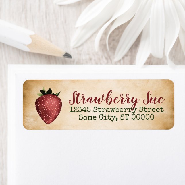 strawberry address label (Insitu)