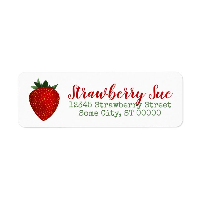 strawberry address label (Front)