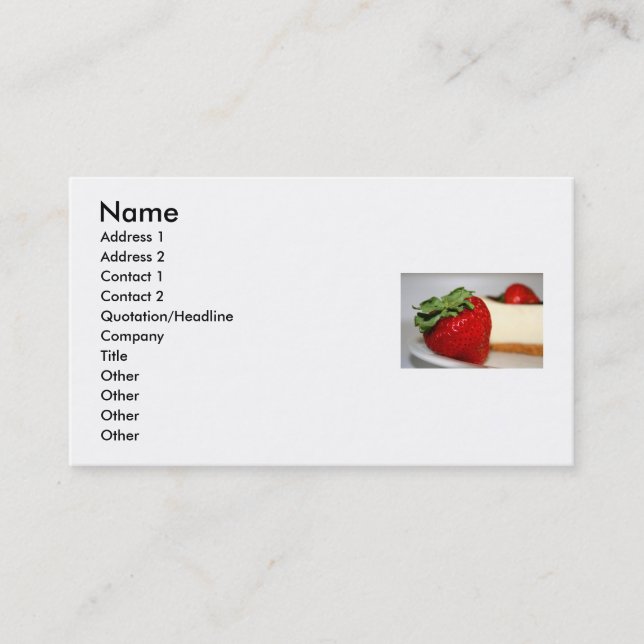 Strawberry And A Cheesecake Business Card (Front)