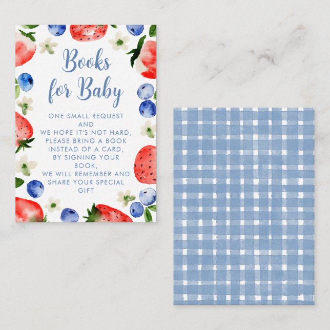 Strawberry and Blueberry Books For Baby Enclosure Card (Front/Back)