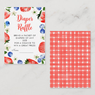 Strawberry and Blueberry Diaper Raffle  Enclosure Card