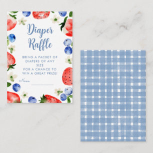 Strawberry and Blueberry Diaper Raffle  Enclosure Card