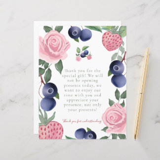 Strawberry and Blueberry Party Gifts Sign