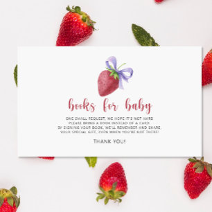 Strawberry and bow - books for baby ticket enclosure card