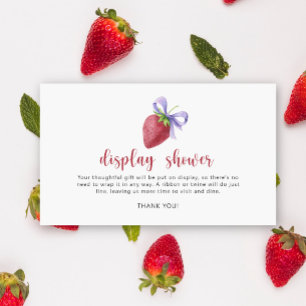 Strawberry and bow - display shower enclosure card
