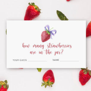 Strawberry and bow Guess how many strawberries Enclosure Card