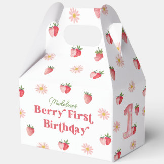 Strawberry and Daisy Berry First Birthday Favour Box