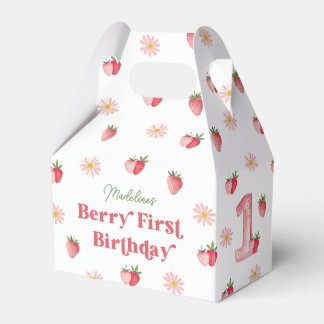 Strawberry and Daisy Berry First Birthday Favour Box
