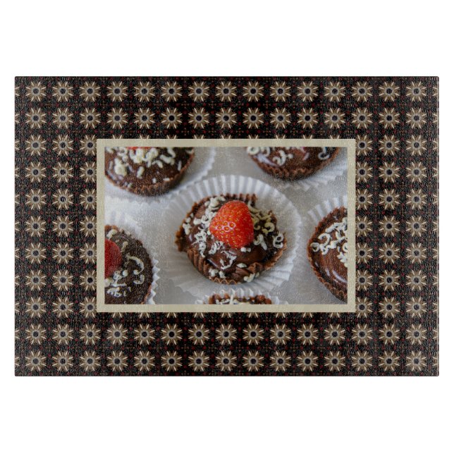 Strawberry and Dark Chocolate Mousse Dessert Cutting Board (Front)