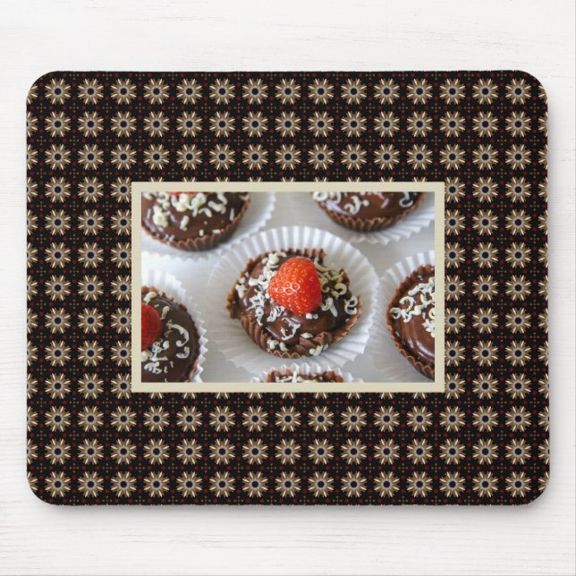 Strawberry and Dark Chocolate Mousse Dessert Mouse Mat (Front)