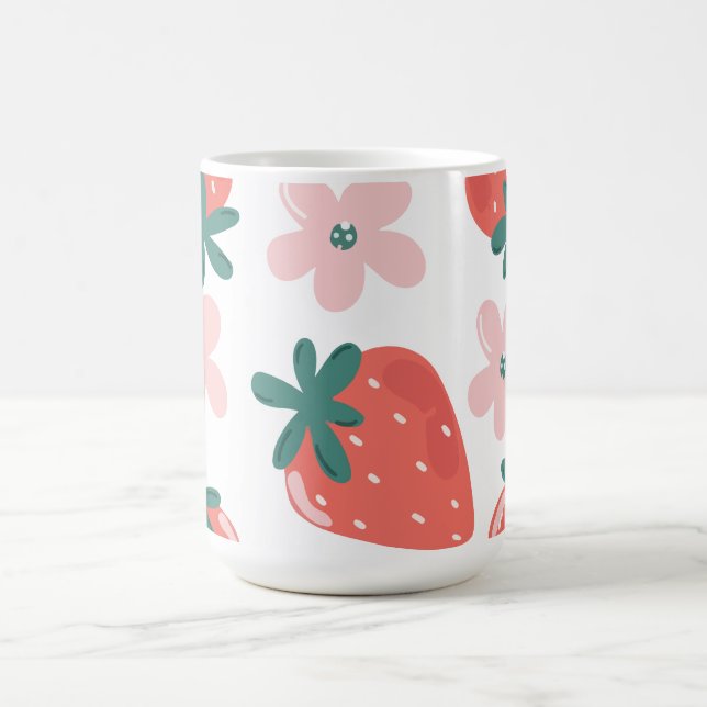 Strawberry and flower pattern coffee mug (Center)