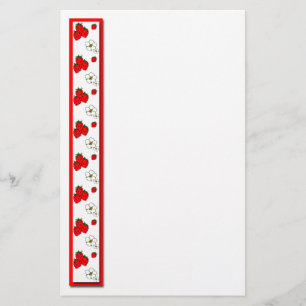 Strawberry and Flowers Stationery