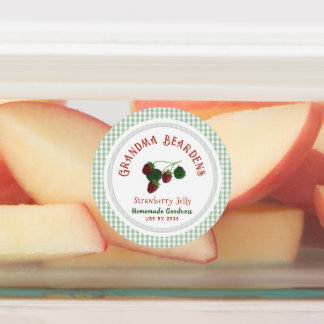Strawberry And Gingham Food Labels