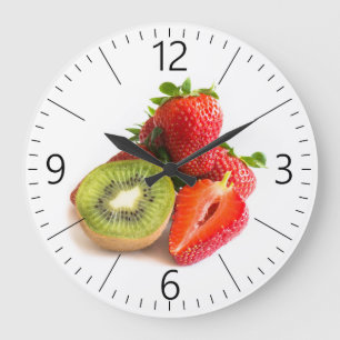 Strawberry and kiwi large clock