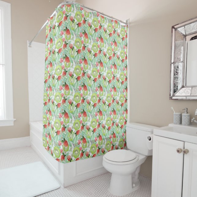 Strawberry and kiwi. shower curtain (In Situ)