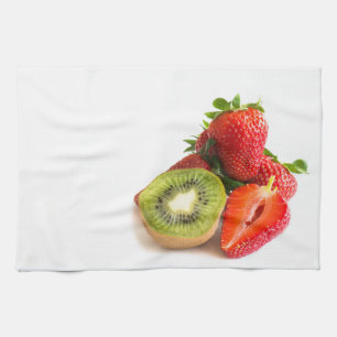 Strawberry and kiwi tea towel