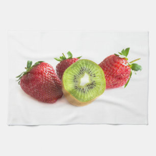 Strawberry and kiwi tea towel