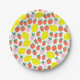 Strawberry and Lemon Paper Plates