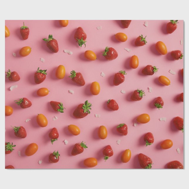 Strawberry and tomato  wrapping paper (Flat)