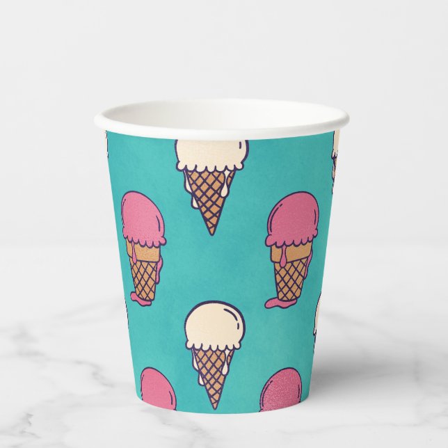 Strawberry and Vanilla Ice Cream  Paper Cups (Front)