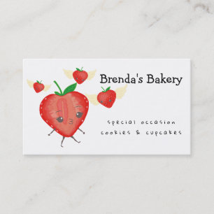 Strawberry angels bakery confections business card
