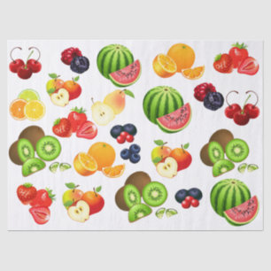 Strawberry Apple Watermelon Cherry Fruit Decoupage Tissue Paper