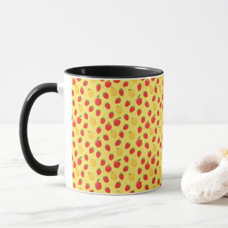 Strawberry Apples Fruit Berry Cartoon on Yellow Mug