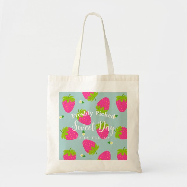 Strawberry Aqua  Tote Bag (Front)