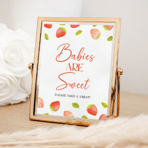 Strawberry Babies are Sweet Baby Shower Favour Poster