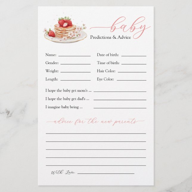 Strawberry Baby Brunch Predictions and Advice (Front)