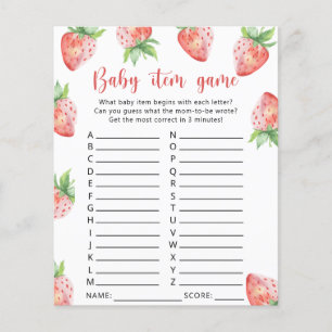 Strawberry - Baby Item Game. Baby Shower Game