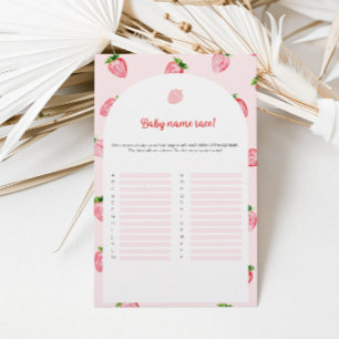 Strawberry Baby Name Race Baby Shower Game
