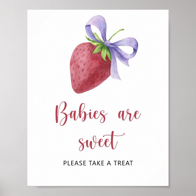 Strawberry baby shower - babies are sweet poster (Front)