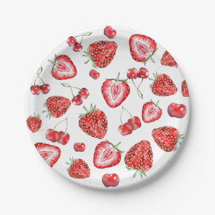Strawberry Baby Shower Berry Red Paper Plate