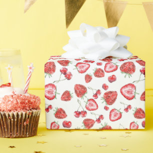 Strawberry Baby Shower Berry Red Wrapping Paper