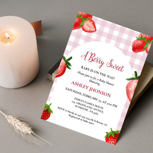 Strawberry baby shower Berry Sweet baby Invitation