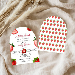 Strawberry baby shower   Berry Sweet baby  Invitation