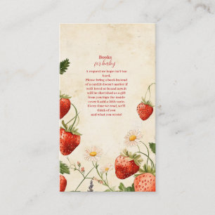Strawberry Baby Shower Berry Sweet  Books for Baby Enclosure Card