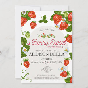 Strawberry Baby Shower   Berry Sweet Invitation
